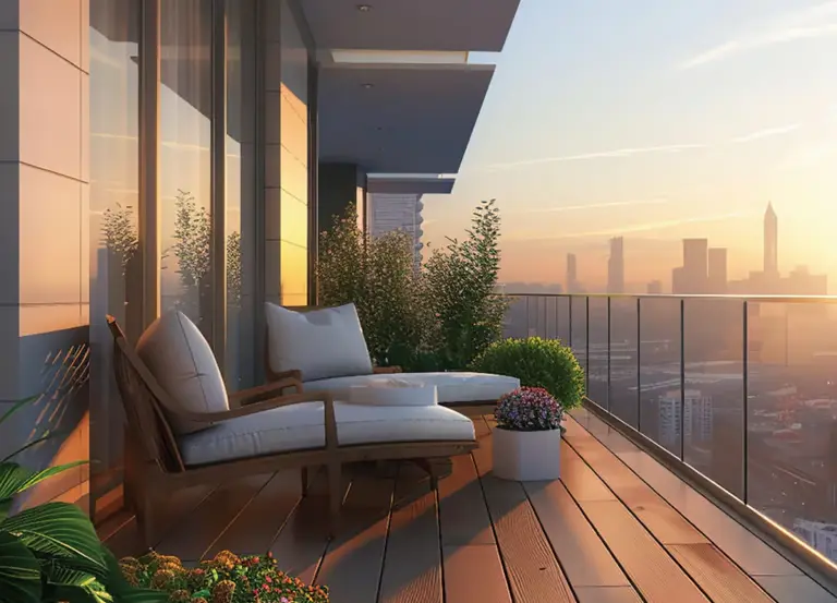 Balcony view from Agarwal Oak luxury residential tower